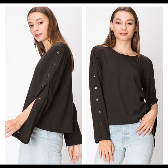 Button Sleeves Top - Picture 2 of 3